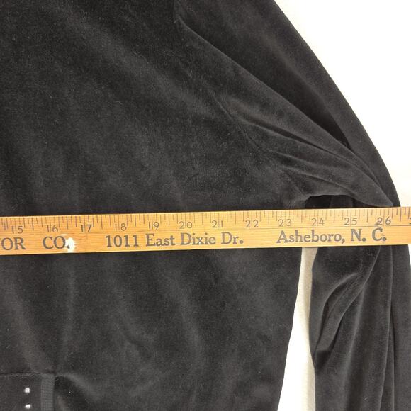 Vtg Joe Boxer Velour Jacket Womens Black XL Hooded Embellished Angel Wings NWT - Picture 8 of 11